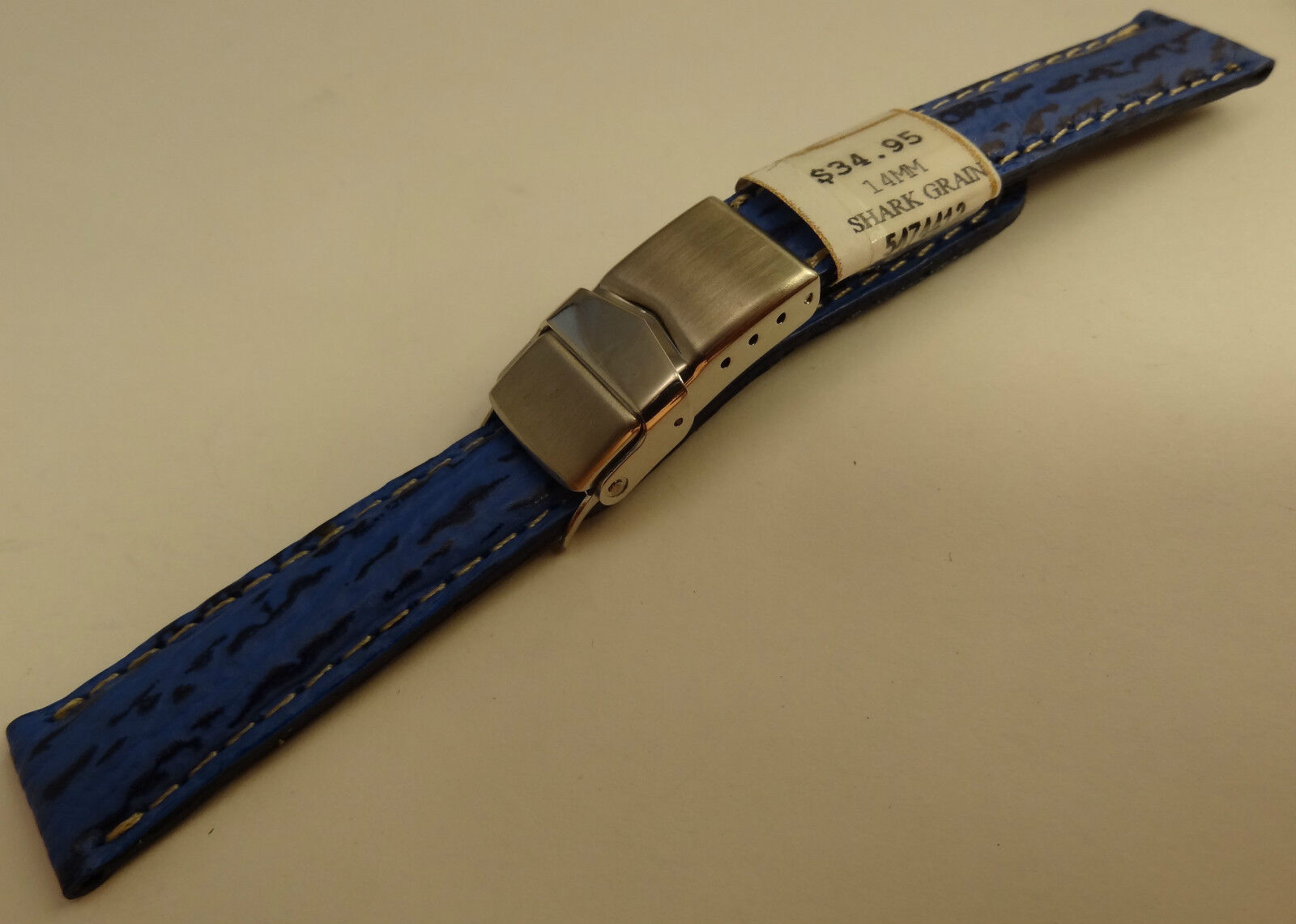 New Ladies ZRC France Blue Shark 14mm Watch Band Steel Security Sealock Clasp