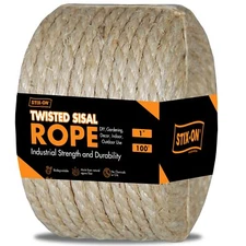 STIX-ON Twisted Sisal Rope – Multipurpose Rope for Cat Scratcher, DIY Projects,
