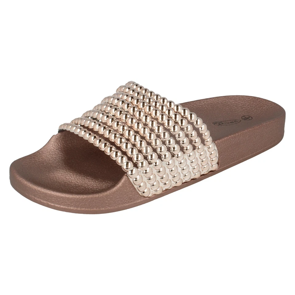 Mujer Spot On Plata/Negro/Oro Rosa sin Cordones Deslizables: F0R0190 - Imagen 2 de 4