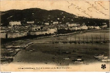 Old postcard CANNES - Le Port et le Jetée seen from Mont Chevalier (351536)