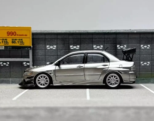 CM 1:64 Silver JDM Mitsubishi Lancer EVO 9 IX VOLTEX Sports Diecast Car Model - Picture 3 of 7