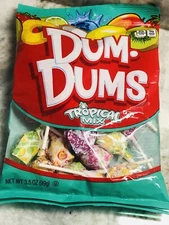Dum.Dums-Tropical Mix Lollipops Free from Major Allergens. 3.5oz/99g