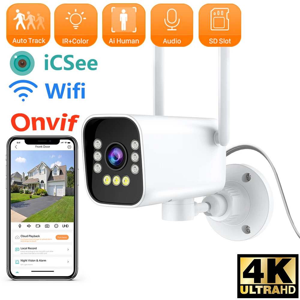 8MP PTZ Wireless IP Camera Auto Tracking H.265 Waterproof 2MP Video Surveillance