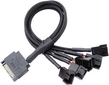 SATA to 3 Pin / 4 Pin Fan Adapter, 15 Pin SATA to 12V PC Case Fan Splitter Exte