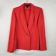 ST JOHN KNIT PINK JACKET WOMEN SZ 12 TWO BUTTONS
