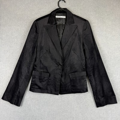 Carla Zampatti X Bianca Spender Blazer Jacket Womens 12 Black Velour Career  Australia