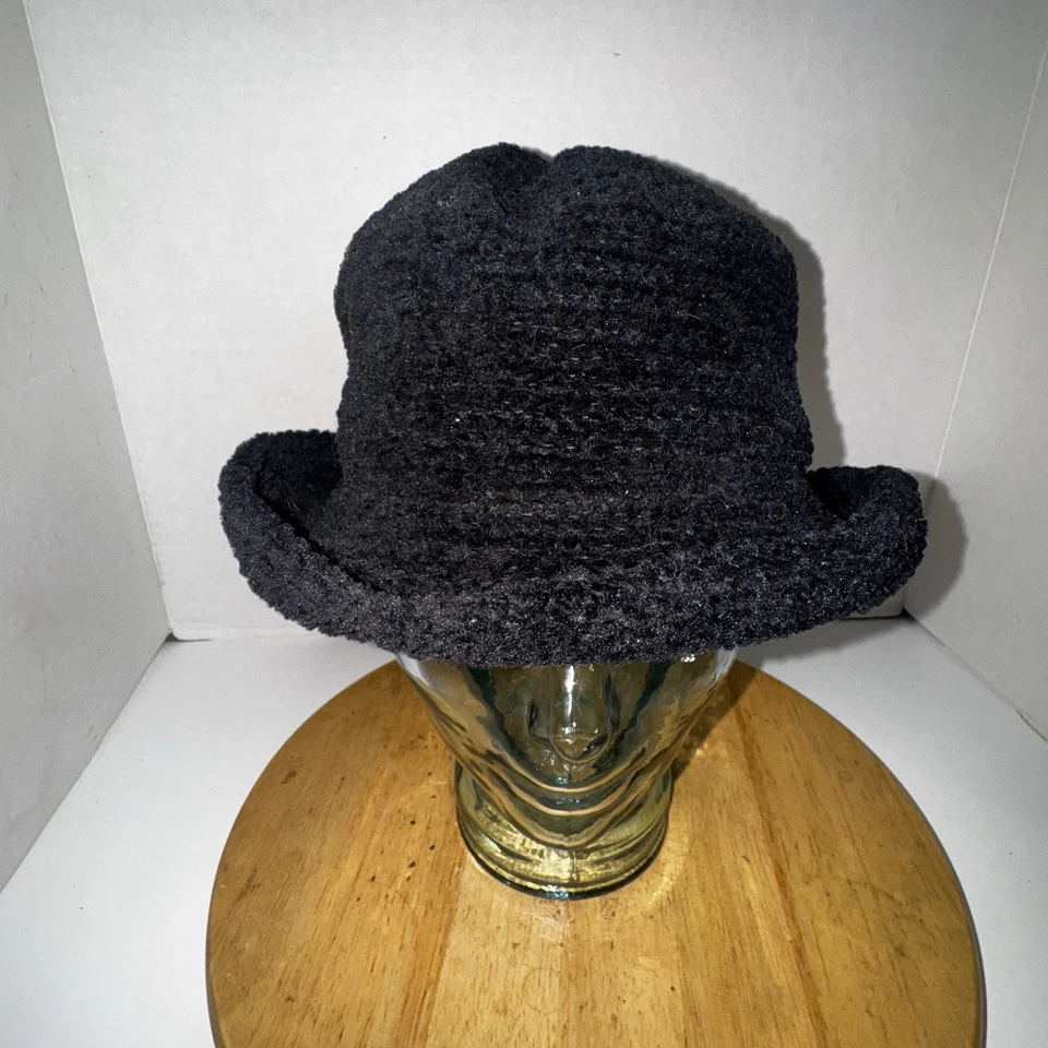 Sombrero Vintage Laplein Negro Boucle Cloche Hecho en Corea Años 70 80 Mujer’s Invierno Foto 2 de 4