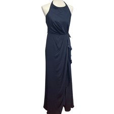 New Womens Size 6 White by Vera Wang Navy Blue Sleeveless Maxi Formal Dress