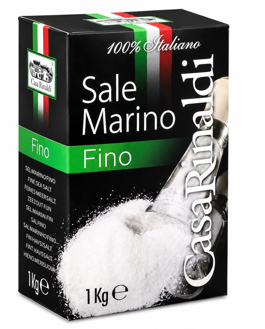 Casa Rinaldi Sale Marino Fino 1 kg – Feines italienisches Meersalz für Küche, Ko