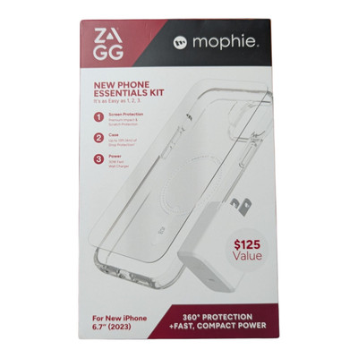 O6. ZAGG - mophie Phone Essentials Kit: Case Protector & Charger iPhone 15 Plus