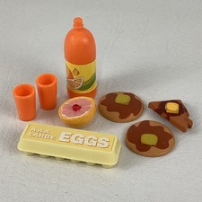 Kitchen Littles Dollhouse Miniatures Breakfast Food Eggs Pancakes Tyco Vintage