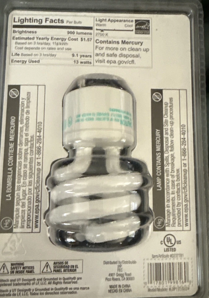 Utilitech Soft White GU24 Twist Lock Base Bulb 13W #0237781 10,000 Hours - Image 2 of 3
