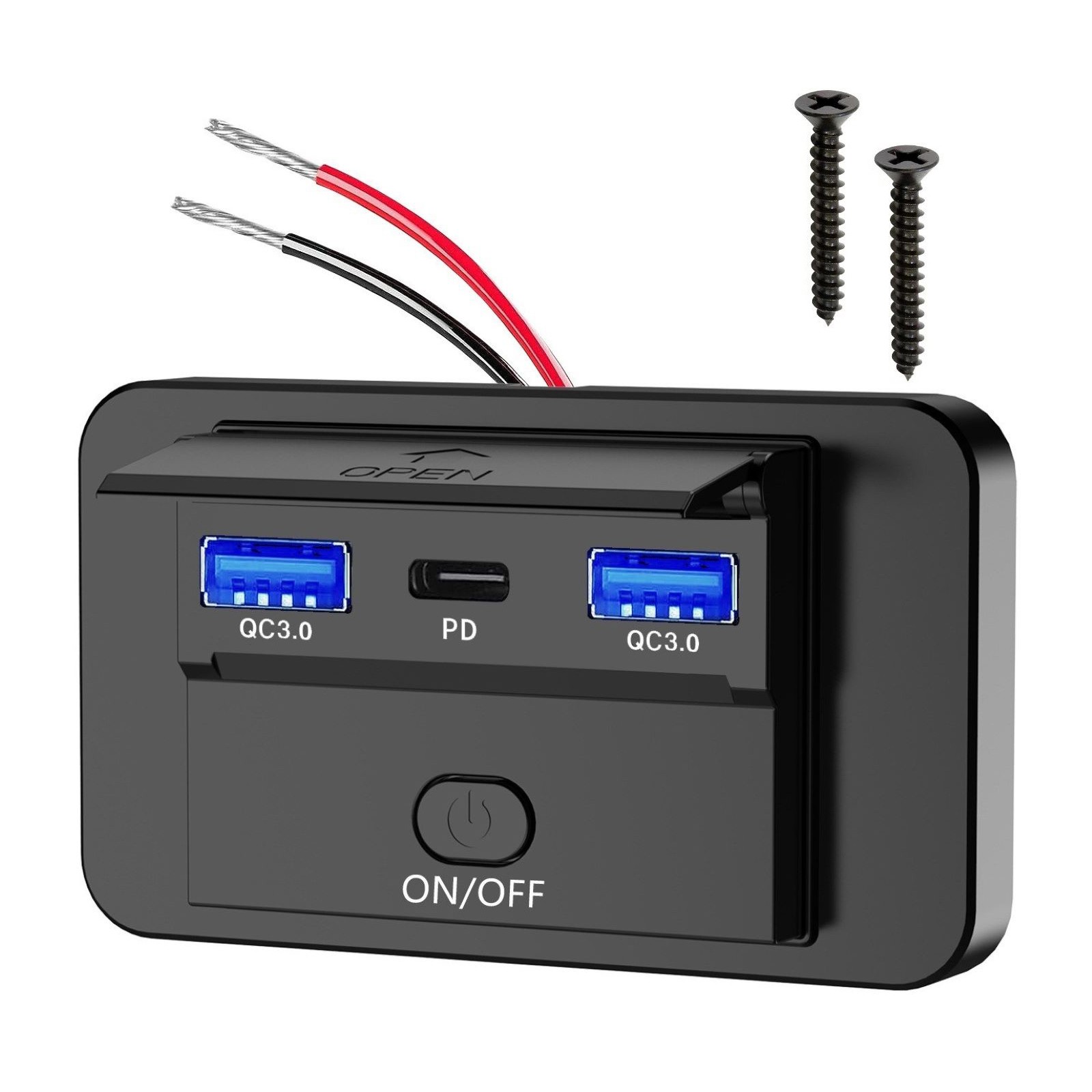 Car Fast Charger Power Outlet With On-Off Switch Support Versatile Charging Hub
