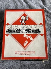 Monopoly Vintage Board Game With Old Metal Tokens 1950's