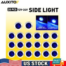 34 Inch Blue Led Strobe Steady Marker Lights 20 Pcs Dual Function 12v 24v 34 Inch Blue Led Strobe Steady Marker Lights 20 Pcs Dual Function 12v 24v