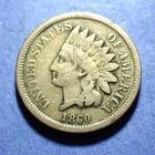 1860 Copper Nickel Indian Cent  Good+