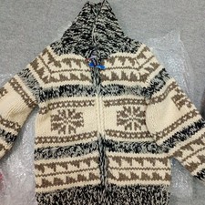 Kanata Cowichan Cardigan 100 Wool Native American Pattern Size M Made in Canada