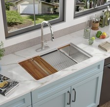 33 Granite Composite Kitchen Sink - 33"x19" Granite Kitchen Sink White Underm...