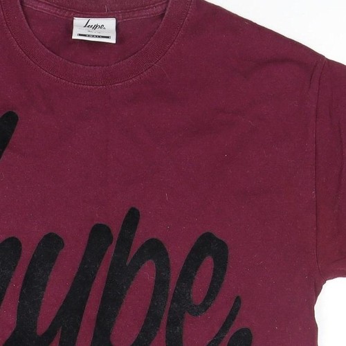 Hype Men's Burgundy Logo T-Shirt, Size S - Picture 4 of 12