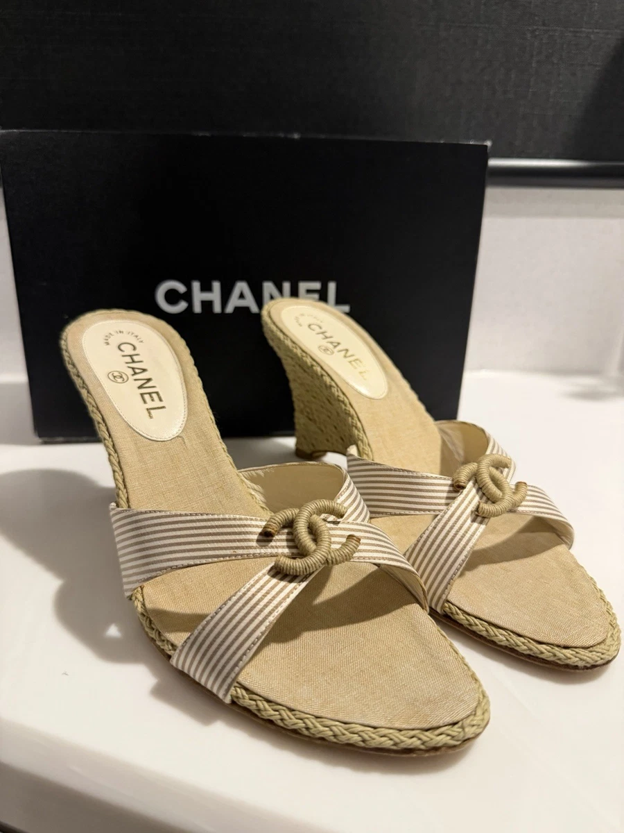 CHANEL Women's Striped Sandals for sale | eBay
