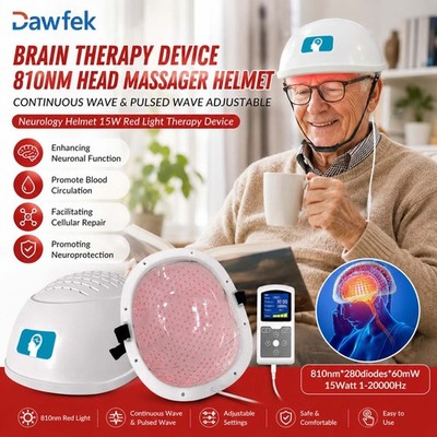 810nm Pulsed Wave Photobiomodulation Helmet 40Hz Preset Alzheimer Brain Injury