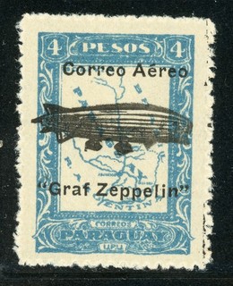 WORLDWIDE ZEPPELIN Selections PARAGUAY: Scott #C55 4P OVPT (1931) CV$16