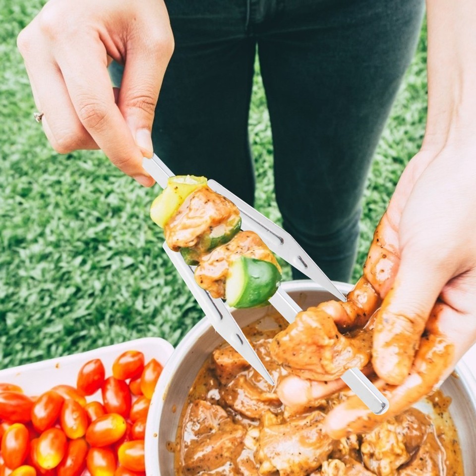 Rotisserie Spit BBQ Chicken Roasting Fork String Meat Forks Grill | eBay