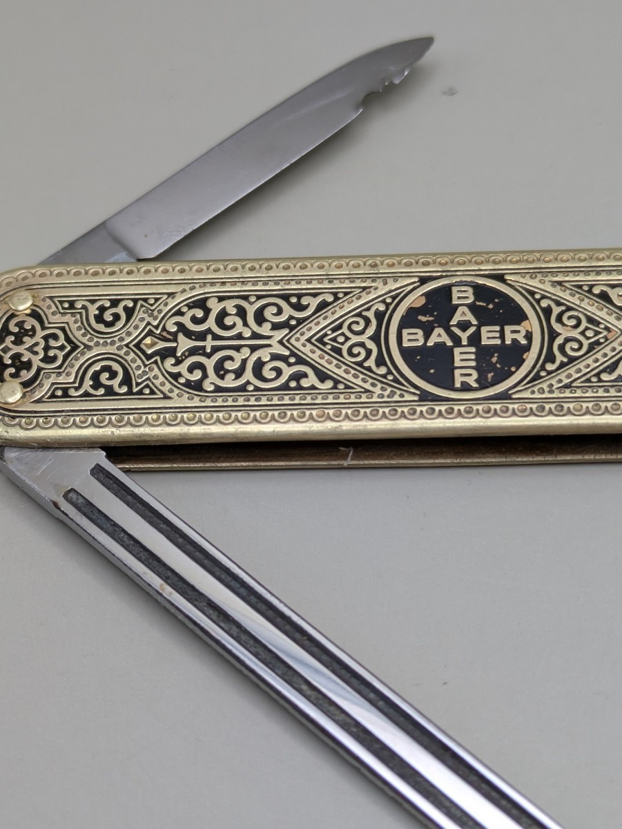 Vintage Bayer Solingen Pocket Knife J. Bierhoff Germany Ornate