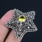 Citrine Handmade 925 Sterling Silver Jewelry Ring US Size 8 V975