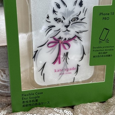 Kate Spade Whiskers Kitty Glitter iPhone Case 15 Pro