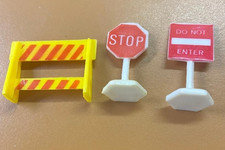 Three Children  s Toys Miniature 1 1/4" Street Signs Plastic
