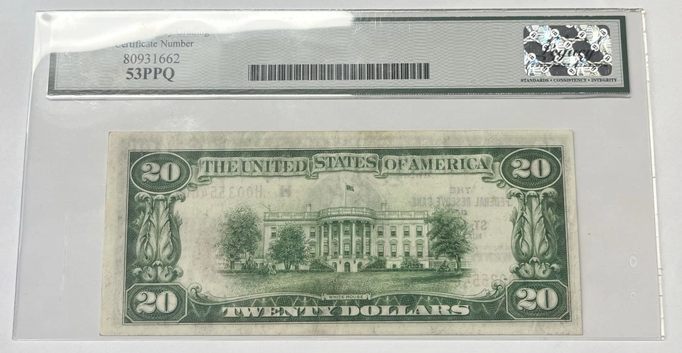 1929 $20 FR 1870-H National Currency Banknote St. Louis Legacy 53PPQ - Image 2 of 2