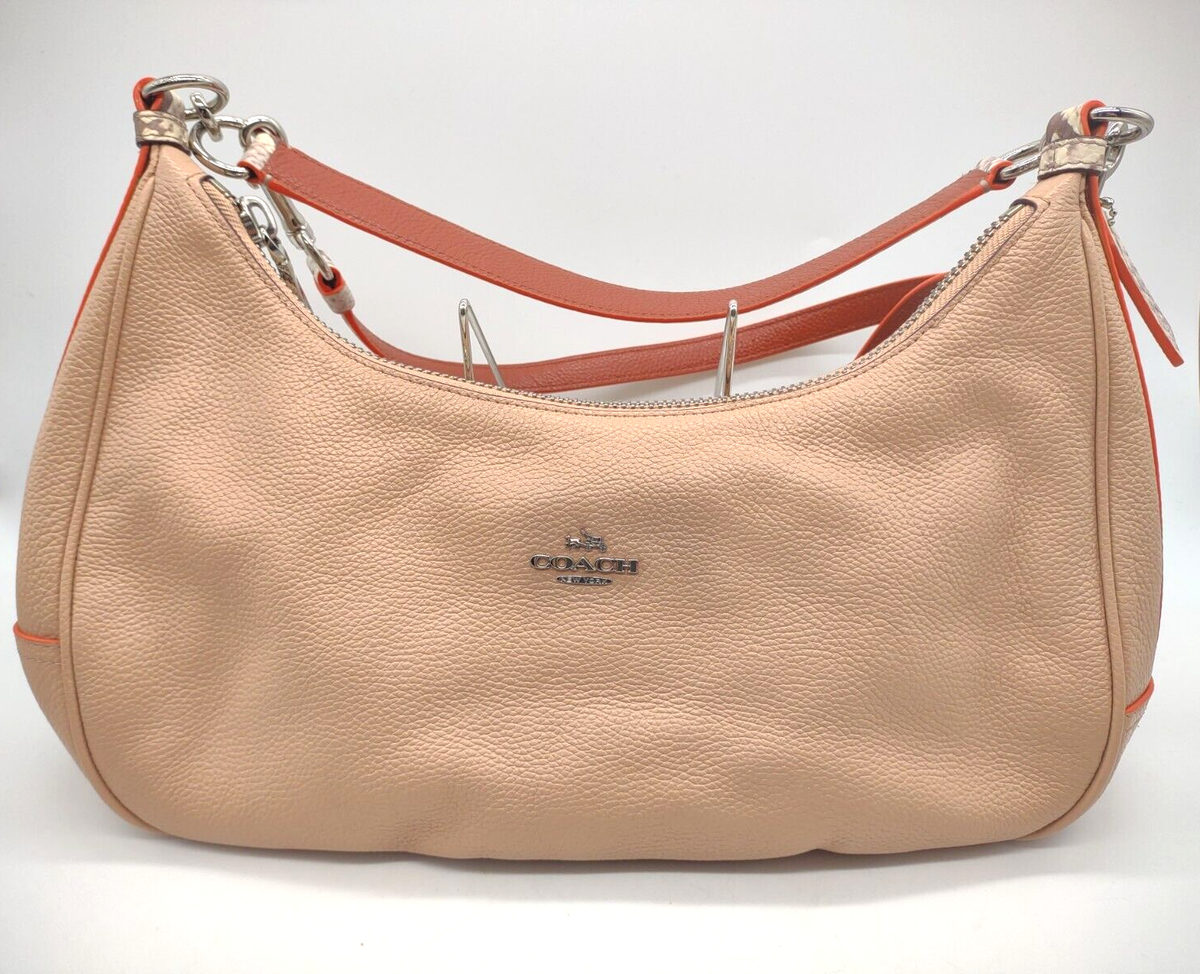 COACH East West HARLEY Hobo X-Body Nude Leather Exotic Trim F11752
