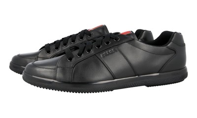 black leather prada sneakers