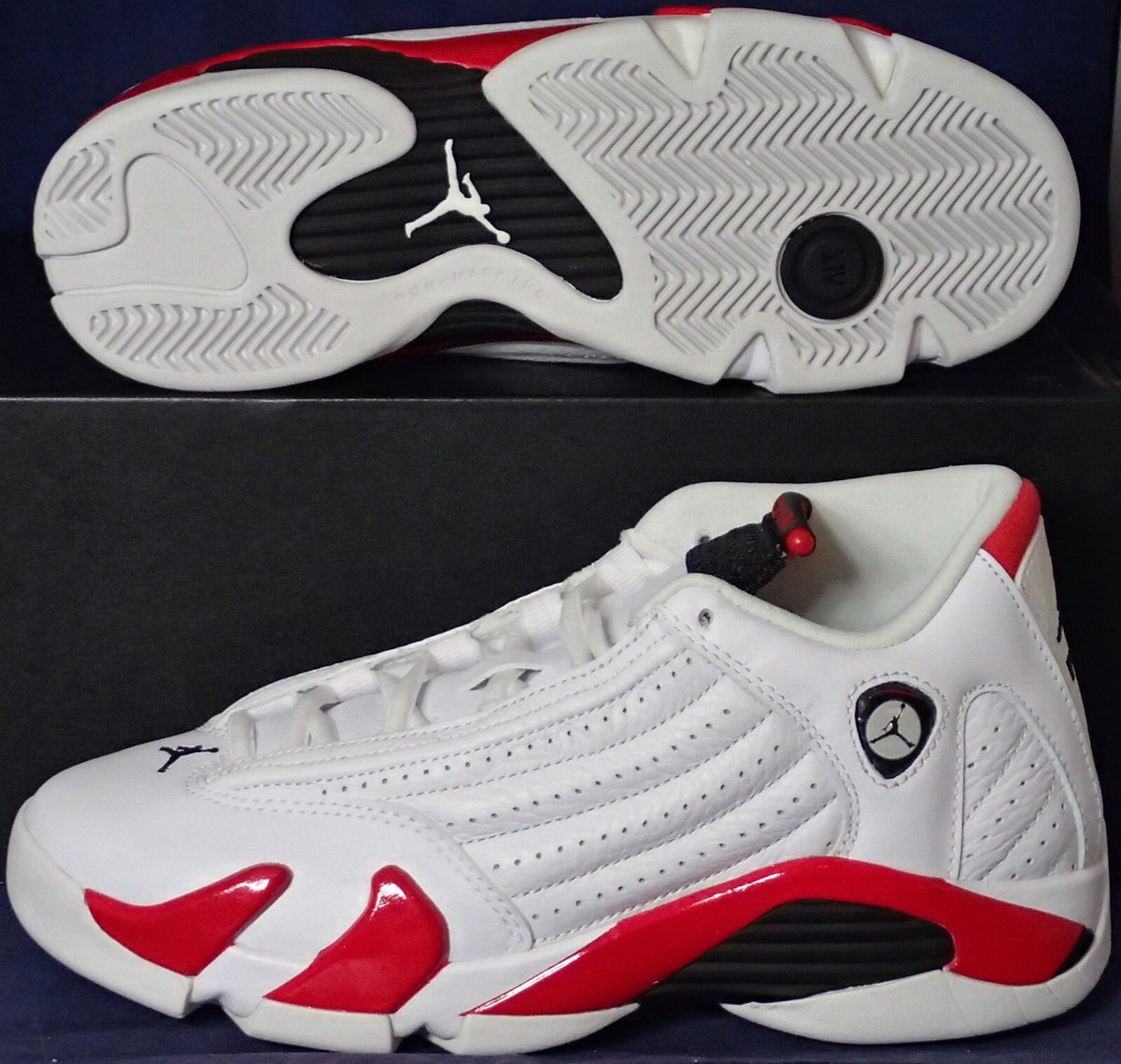 2019 Nike Air Jordan 14 XIV Retro Candy Cane White Red Youth SZ 4Y