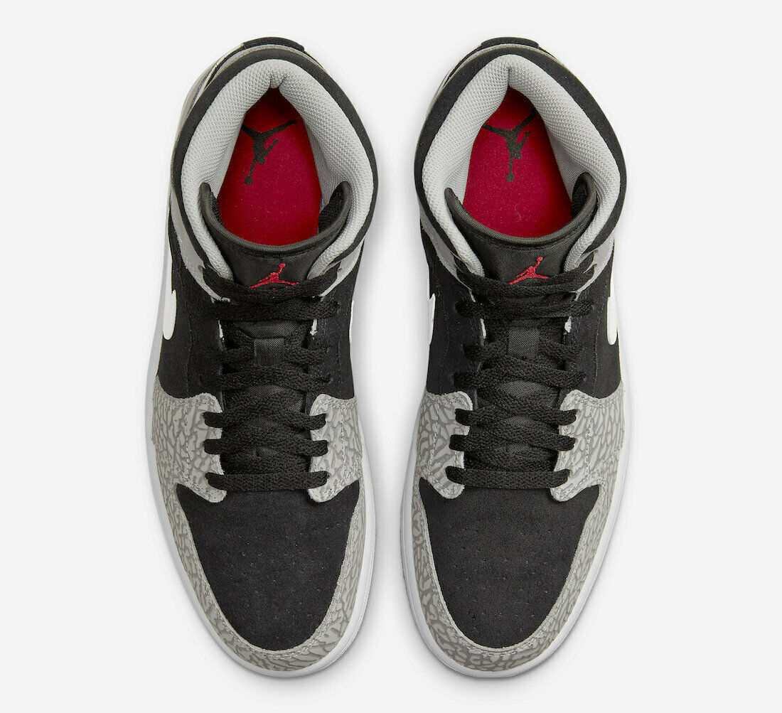 NEW Air Jordan 1 Mid SE Men's Size 7 Black/University Red-White