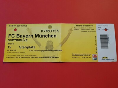 Used Ticket DFB Supercup Finale 2008/09 BVB Borussia Dortmund vs Bayern München