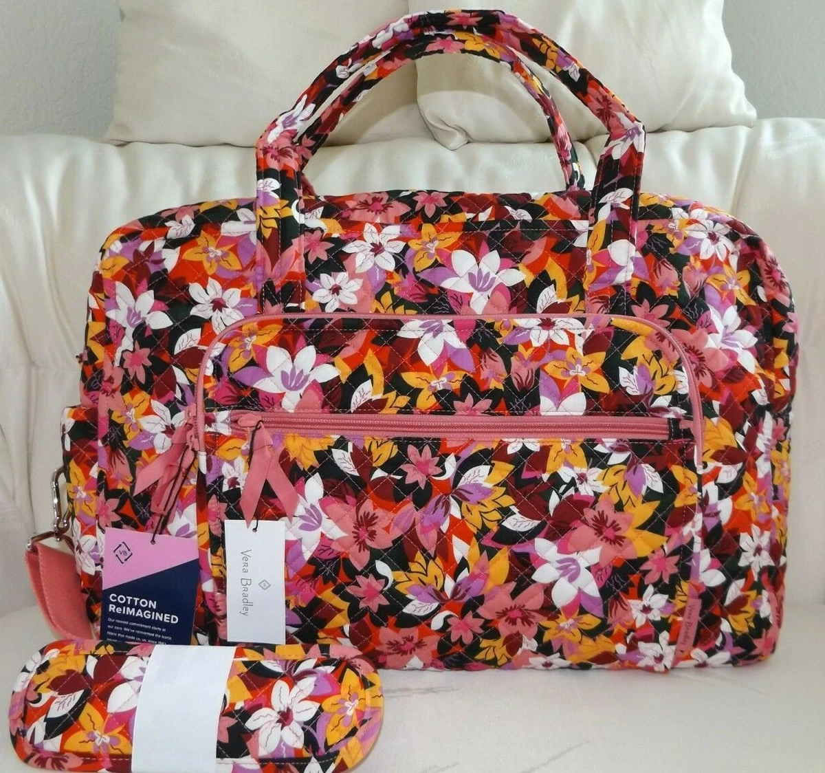 VERA BRADLEY Weekender Travel Bag Carry-on Tote Shoulder strap - Rosa  Floral NWT