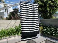 Uniqlo x Marimekko HEATTECH Off White/Black Stripe Knit Scarf WMN'S 68" x 10"