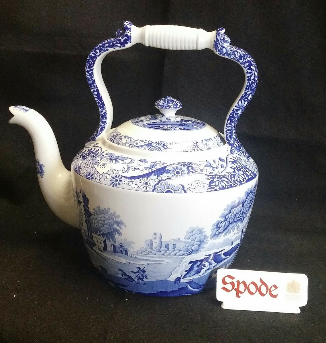 SPODE BLUE ITALIAN Large Kettle Teapot Made In England