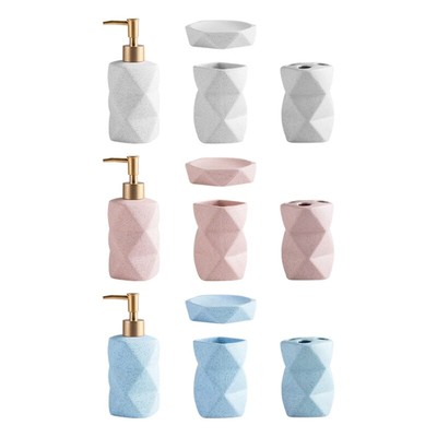 Multifunction Bathroom Accessories Set of 4 Toothbrush Holder Soap Dish