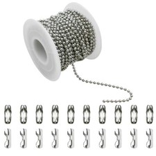 Silver Ball Chain Bead Necklace For Dog Tag DIY Jewelry Crafts Ornament Keychain