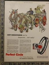 1955 HORSE DRAWN STEAM FIRE ENGINE FIGHTER DALMATION DOG PISTON RING AD 29128