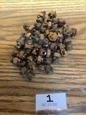 Lot Of 28 Copper Split Bolts PUC Penn-Union 16-6 STR S-6