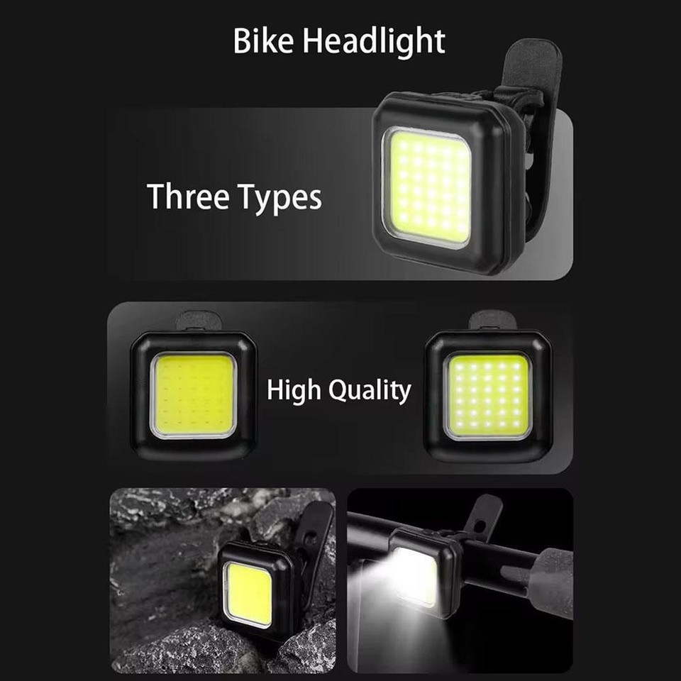 Front Rear Mini Bike Light USB Rechargeable, LED Waterproof Bicycle
