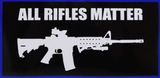 Wholesale Lot of 6 All Rifles Matter Black With Blue Border Decal Bumper Sticker