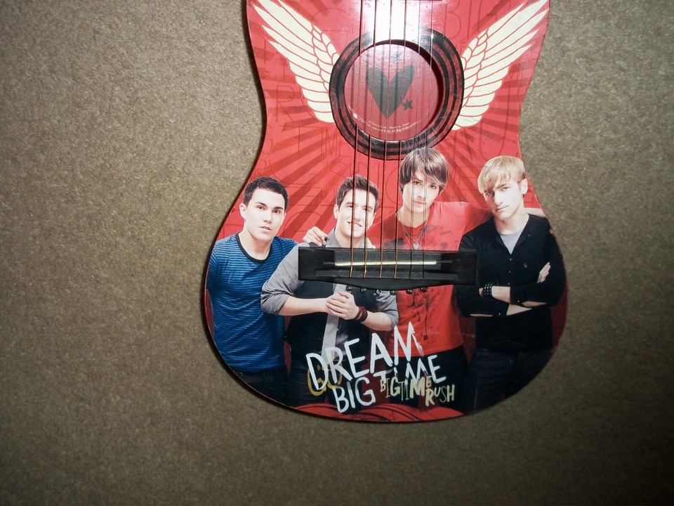 RARE USED BIG TIME RUSH BAND CHILD'S ACOUSTIC GUITAR NEW STRINGS