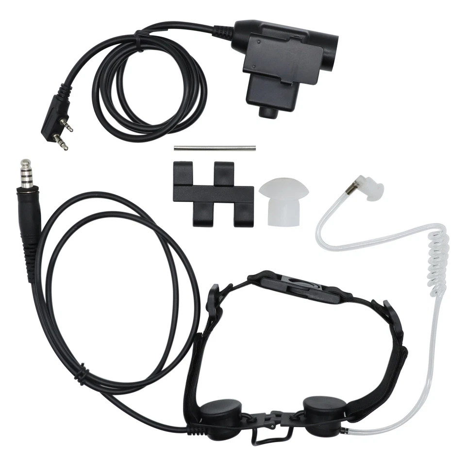 Auriculares de tubo de aire Z Tactical Throat Mic Z003 con U94 PTT para radio Baofeng UV-5R Foto 3 de 4