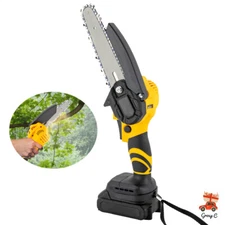 Mini Chainsaw 6in Cordless Handheld Electric Chainsaw 2 Battery Tree Trimmer New
