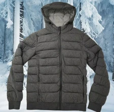 Hackett London Piumino Trapuntato Grigio Nevicare Hoody Uomo Taglia Piccolo 